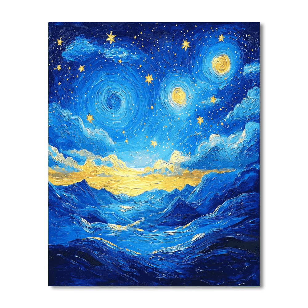 Van Gogh Inspired Ethereal Night Skies  Number Painting
