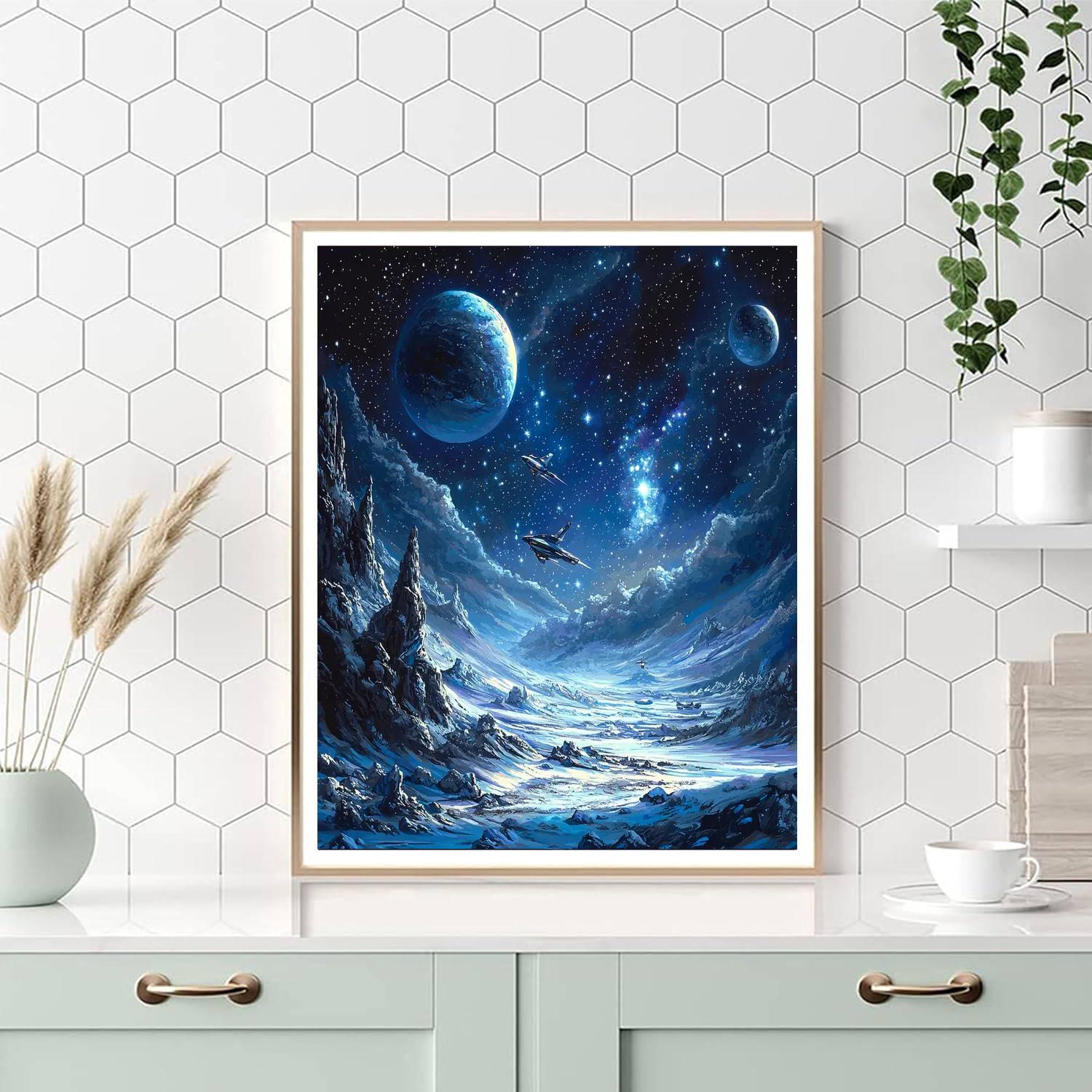 Contemporary Space Art Style Inspired Stellar Voyage  Paint By Numbers Kits
