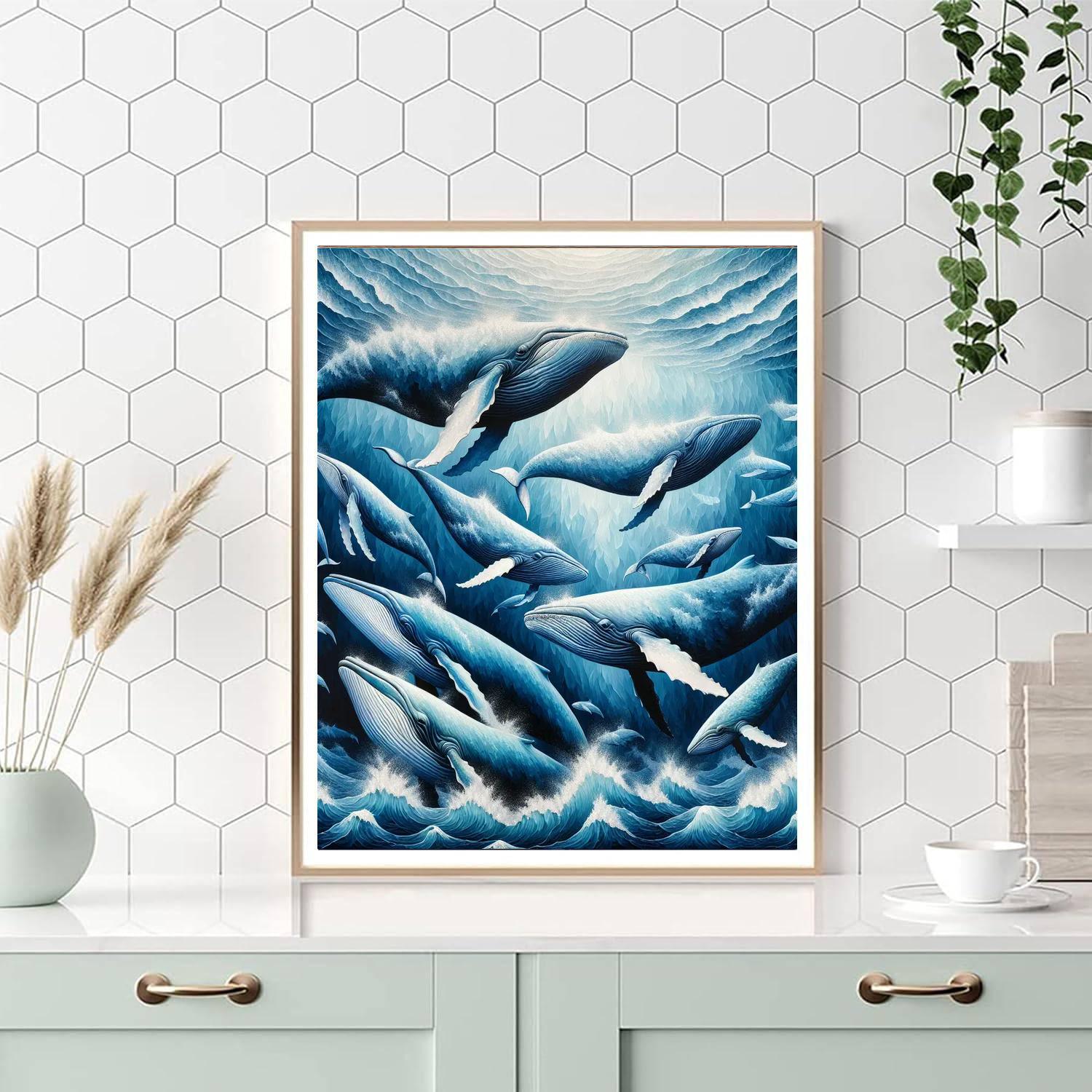 Whale Symphony Migration Painting Number Kit