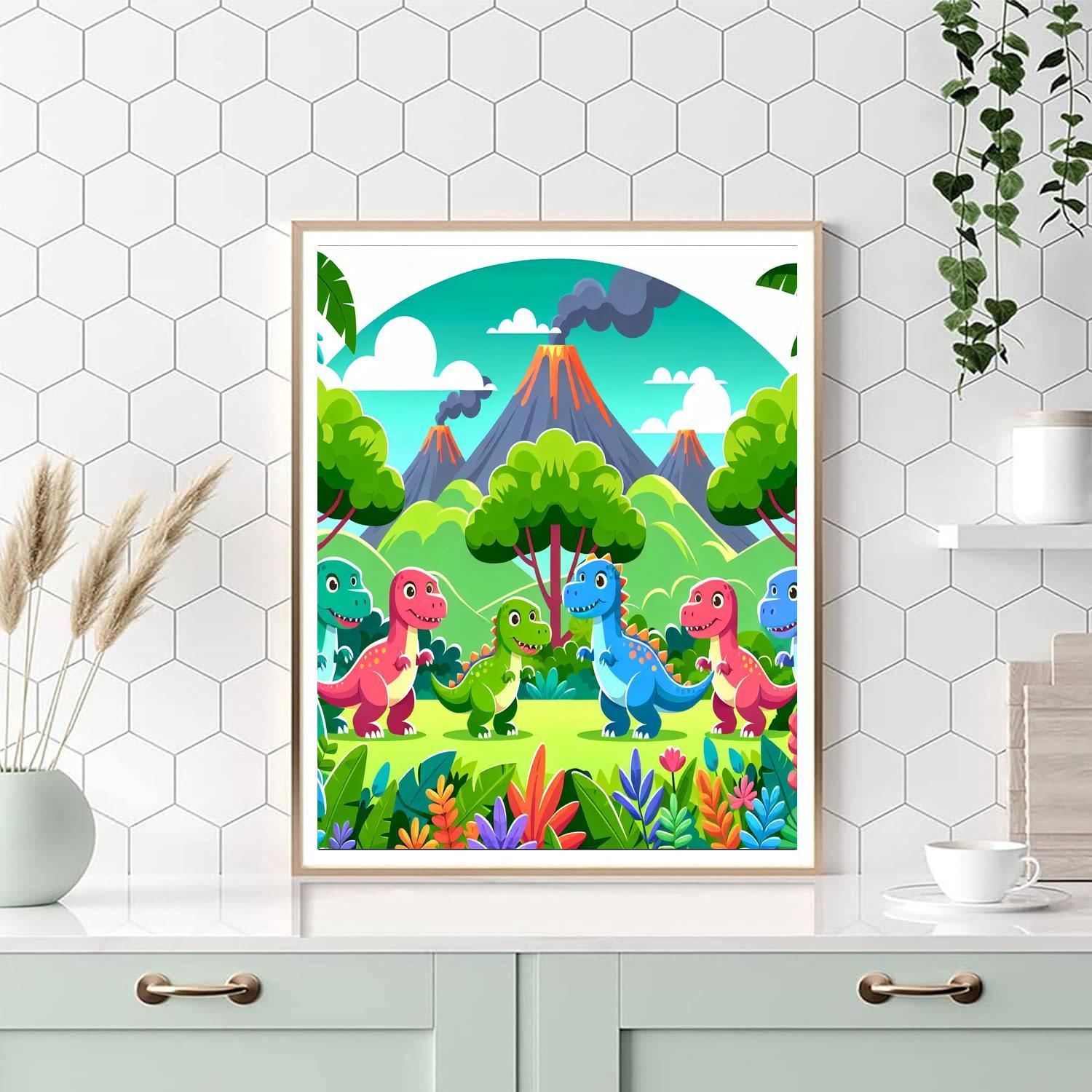 Dinosaurs Roar Number Painting