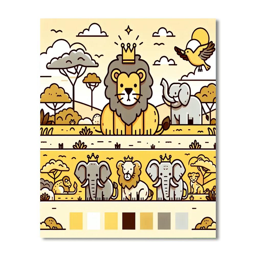 Royal Safari Kingdom Paint By Numbers Art