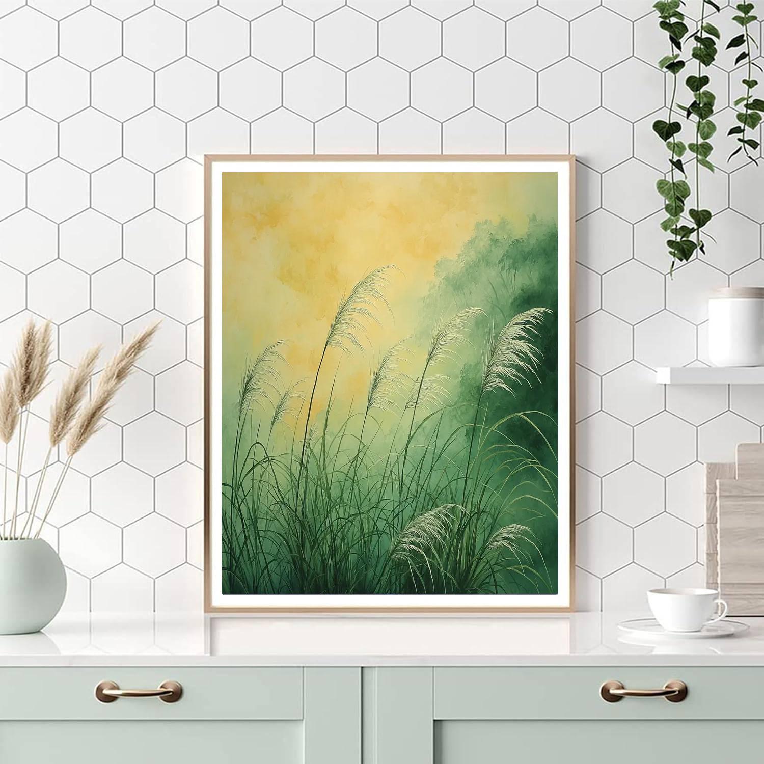 Zhao Mengfu Inspired Swaying Grasses In The Breeze  Paint By Color