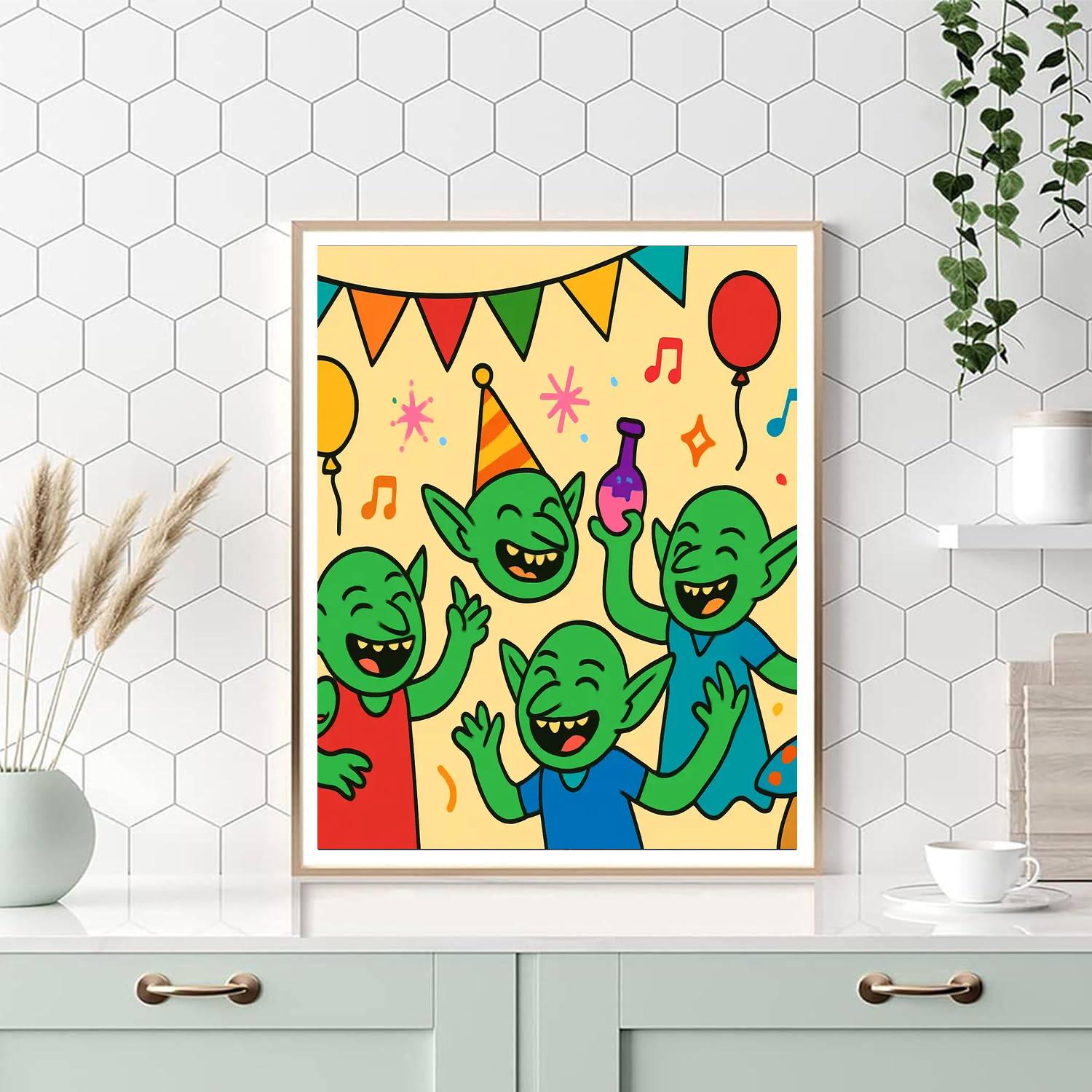 Giggling Goblins' Party DIY Paint By Numbers