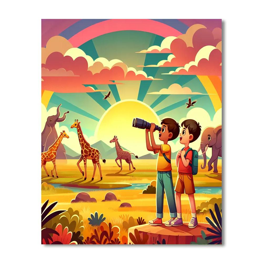 Crimson Sunset Safari Numbered Painting Kits
