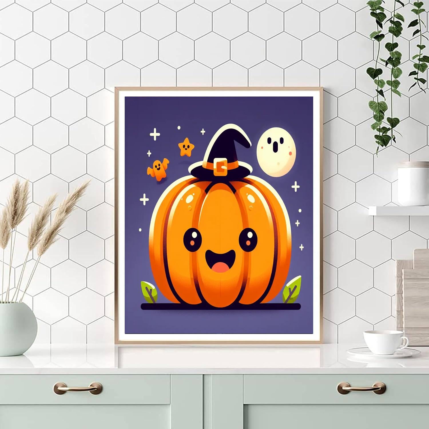Spooky Halloween Pumpkin Number Painting