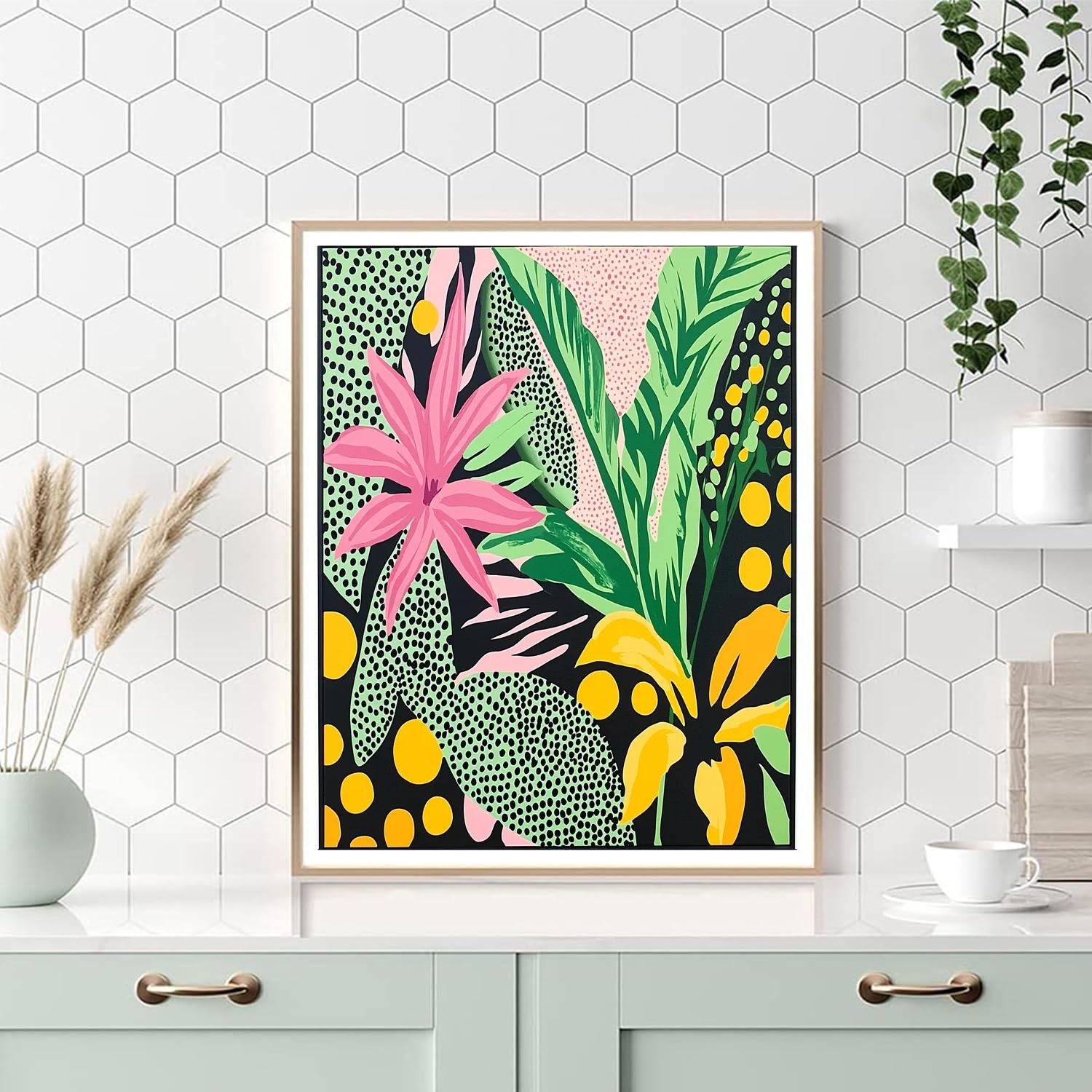 Yayoi Kusama Inspired Kaleidoscopic Nature  Number Painting