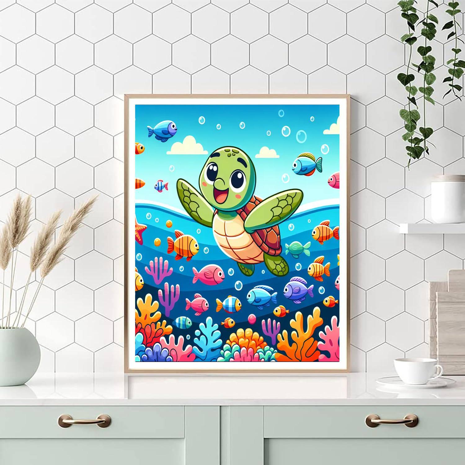 Joyful Sea Turtle Journey Paint By Number