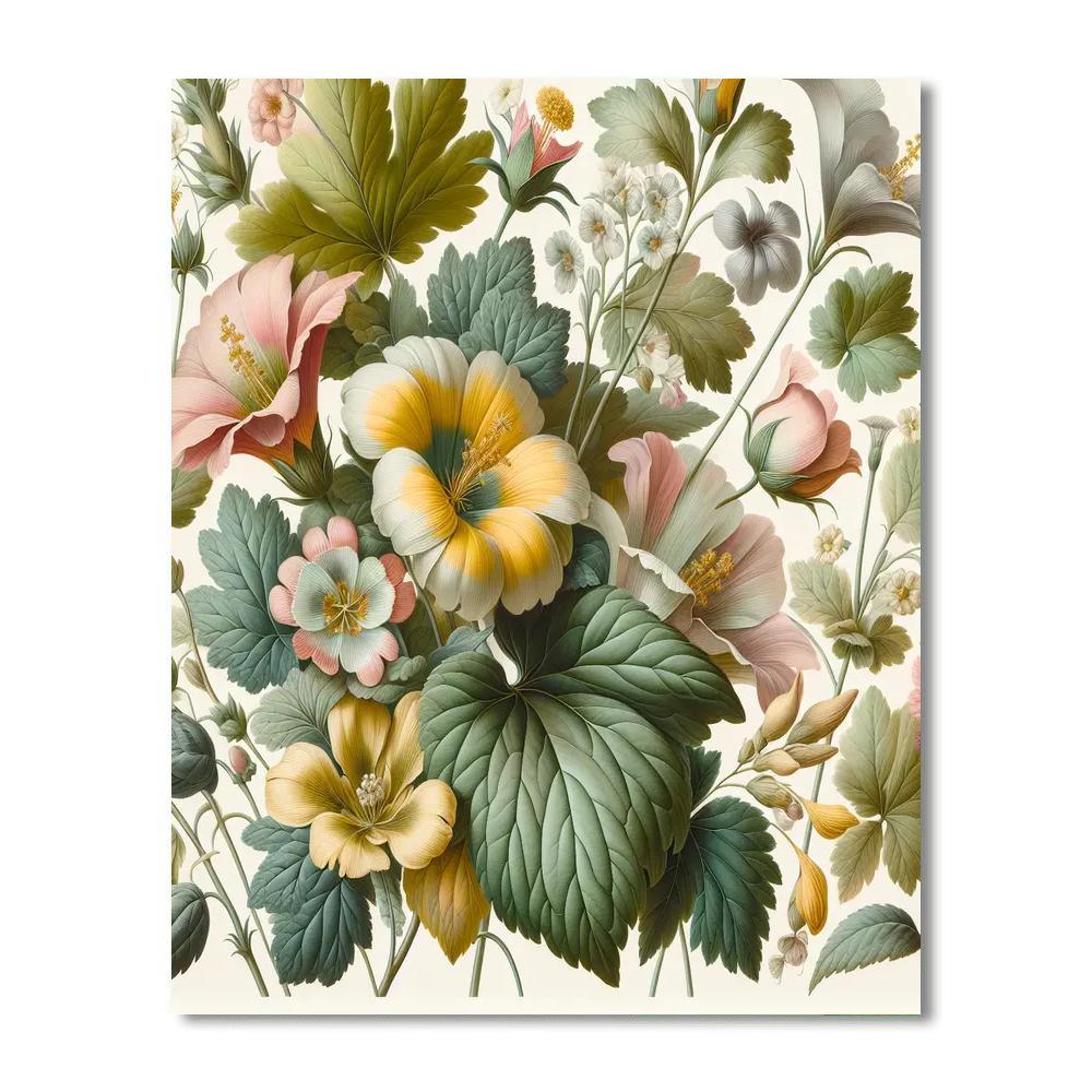 Floral Botanical Study Number Painting