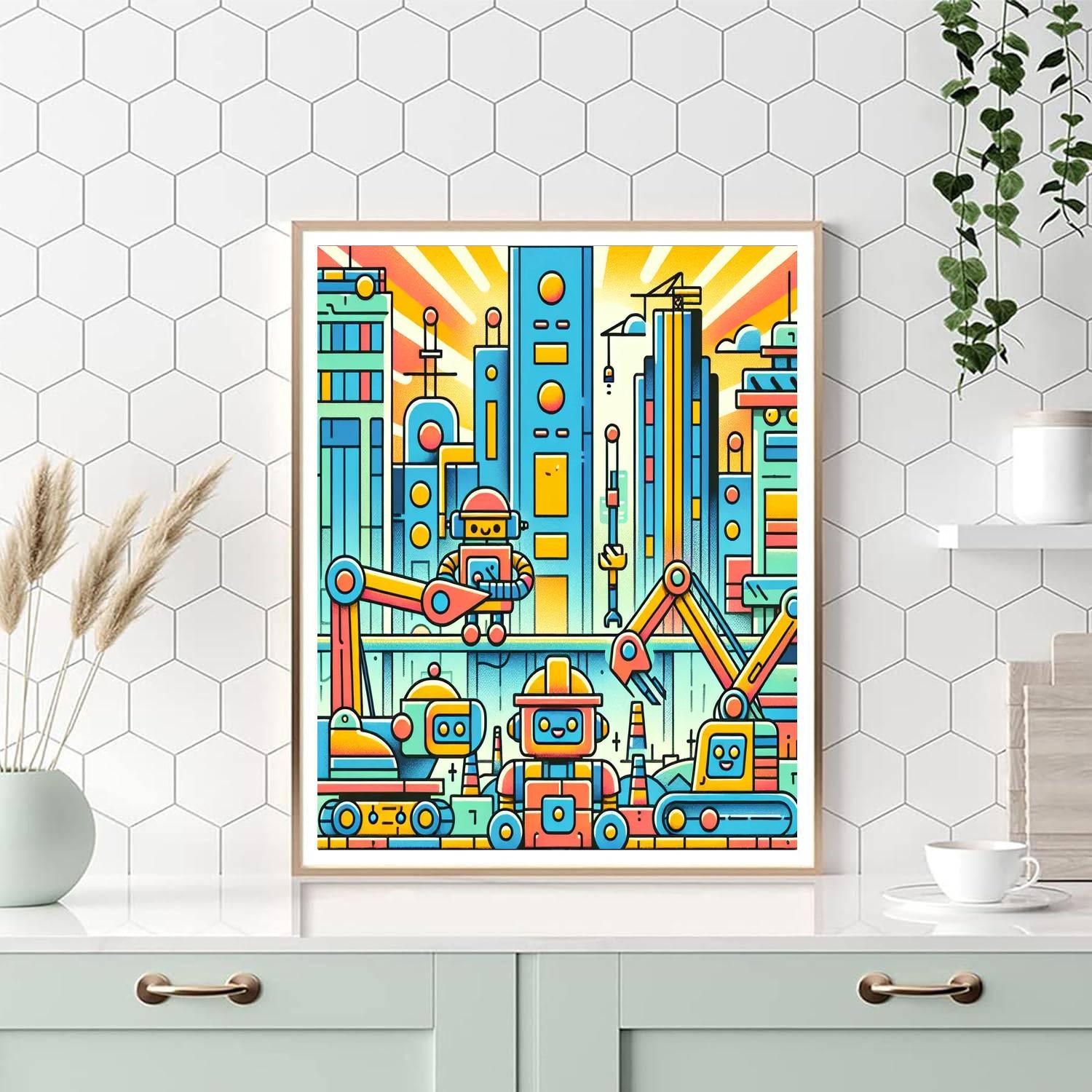 Busy Builder Bots Paint By Color