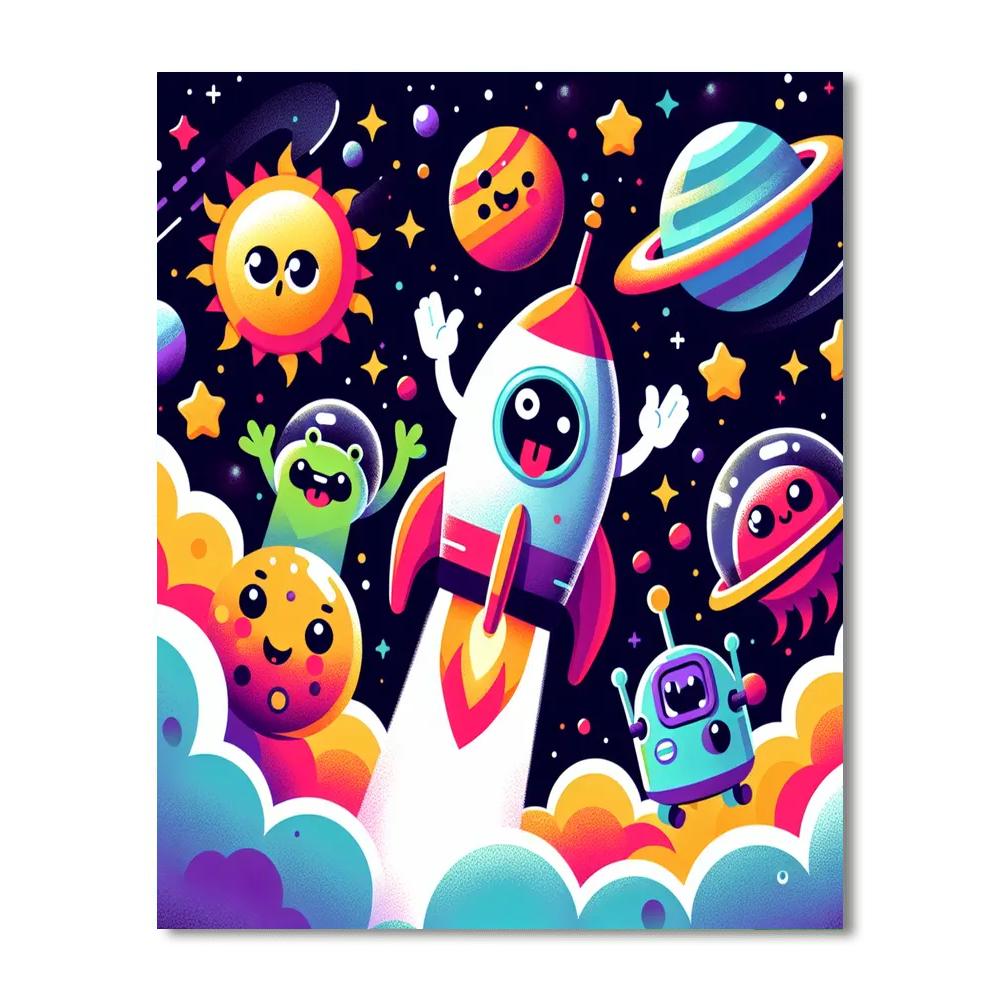 Fantasy Space Journey Painting Number Kit