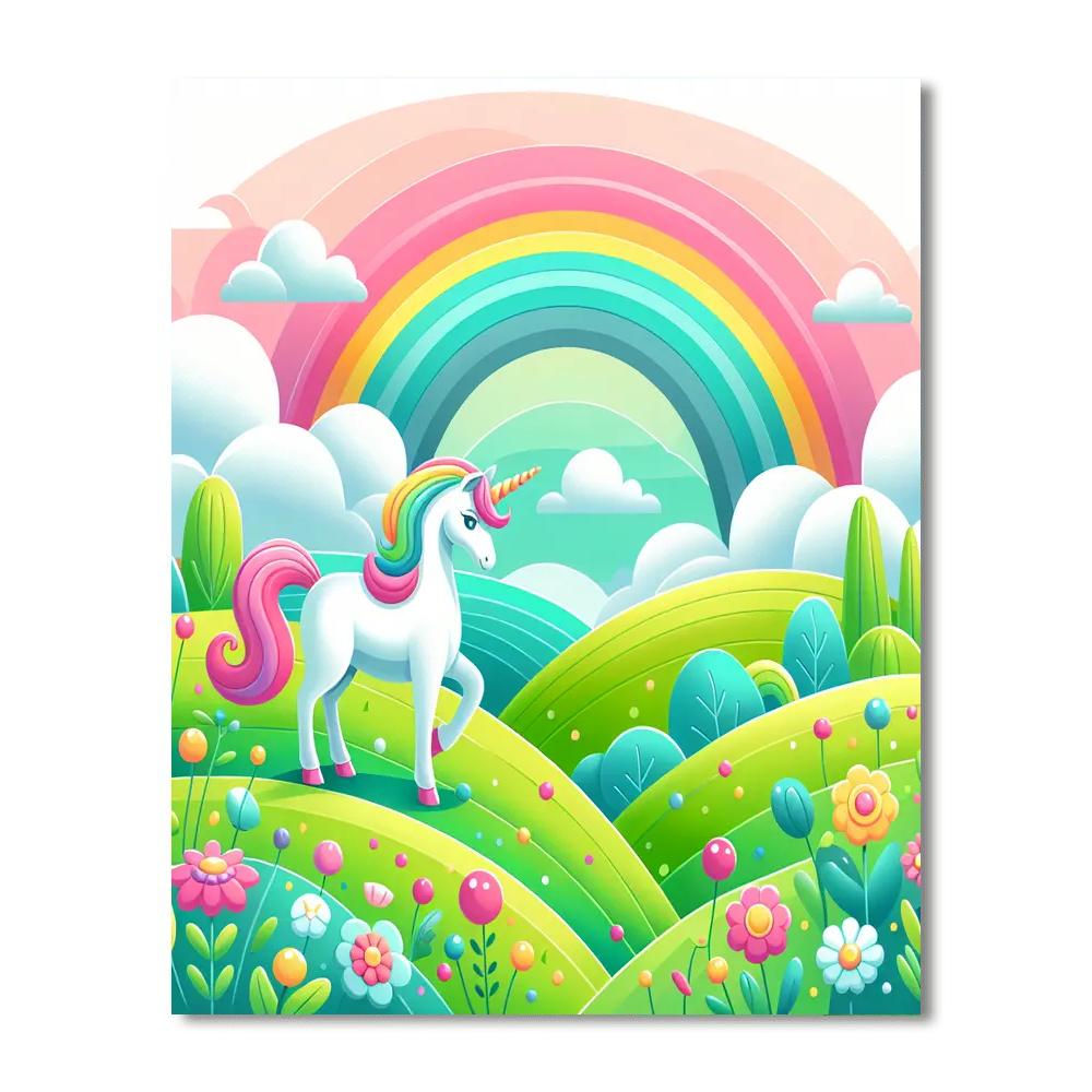 Mystical Unicorn Ranch Number Painting