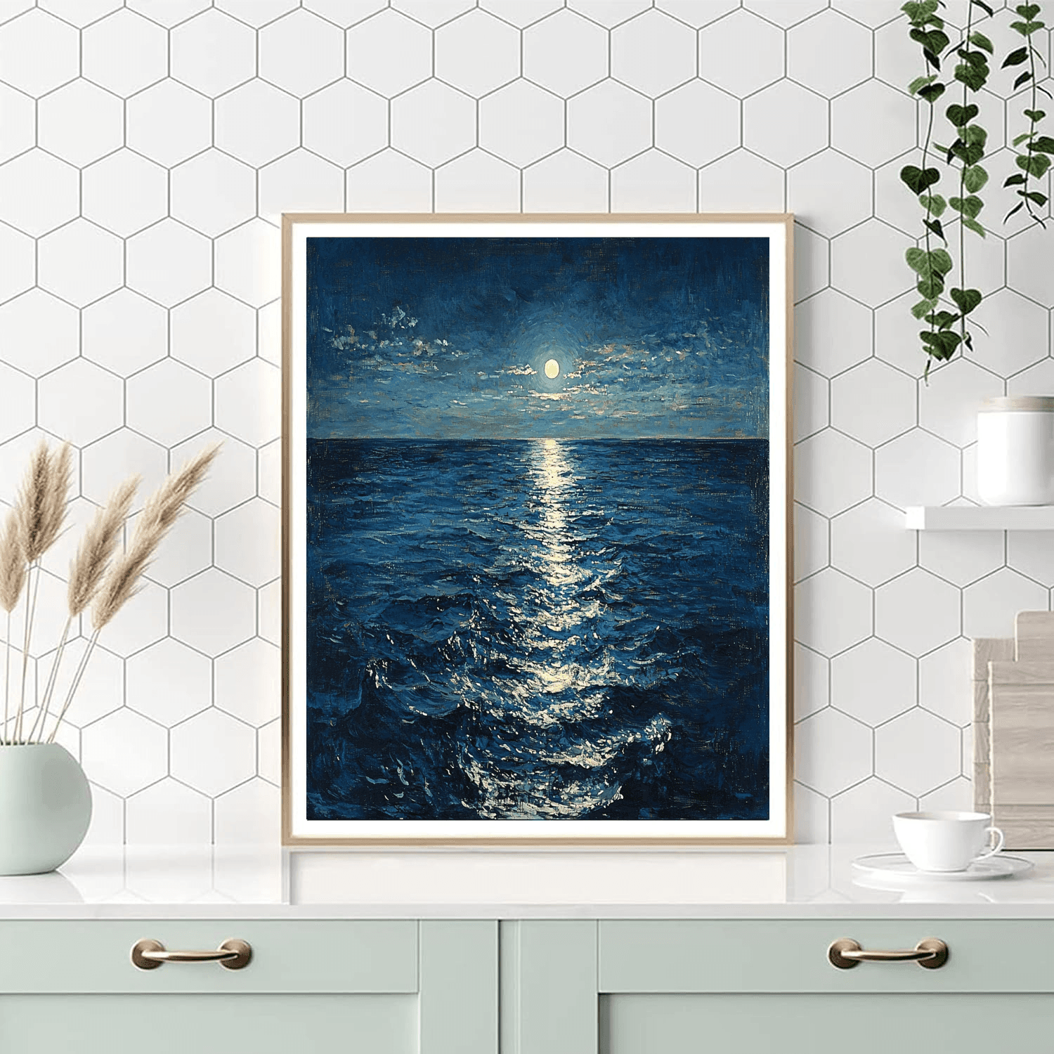 John William Waterhouse Inspired Mystical Night Ocean  Painting By Numbers Kit