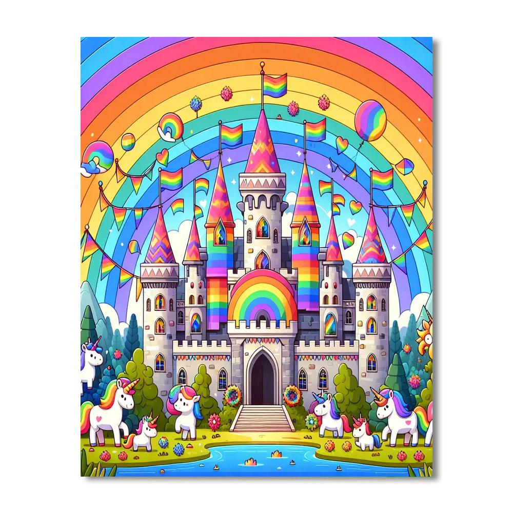 Rainbow Castle Quest Numbered Painting Kits