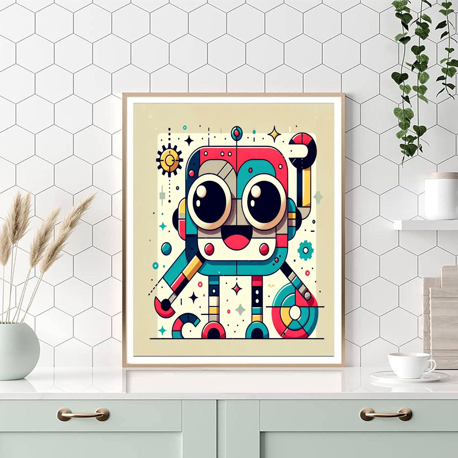 Funky Robot Fun Paint By Numbers Art