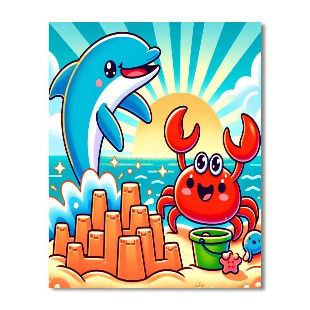 Summer Fun On The Beach Painting Number Kit