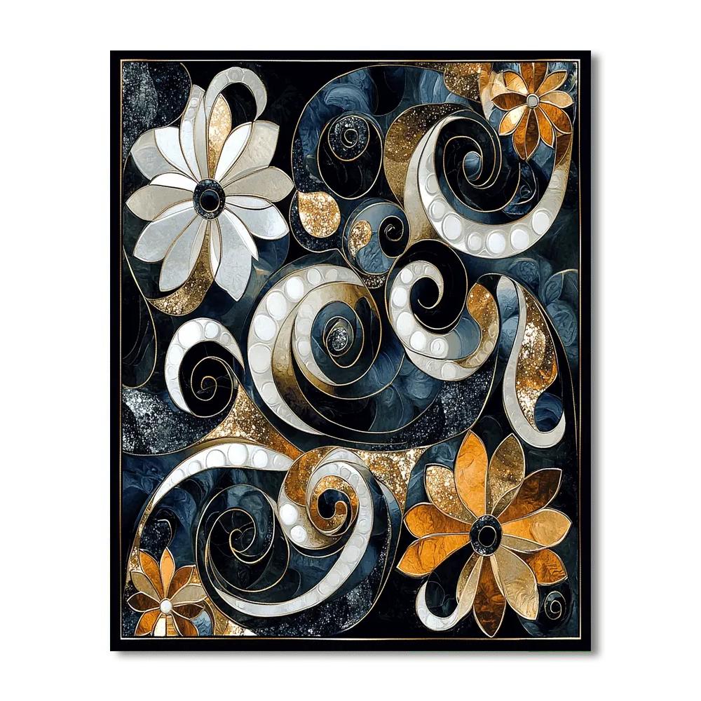 Gustav Klimt Inspired Luminous Reflections  Paint By Numbers Art