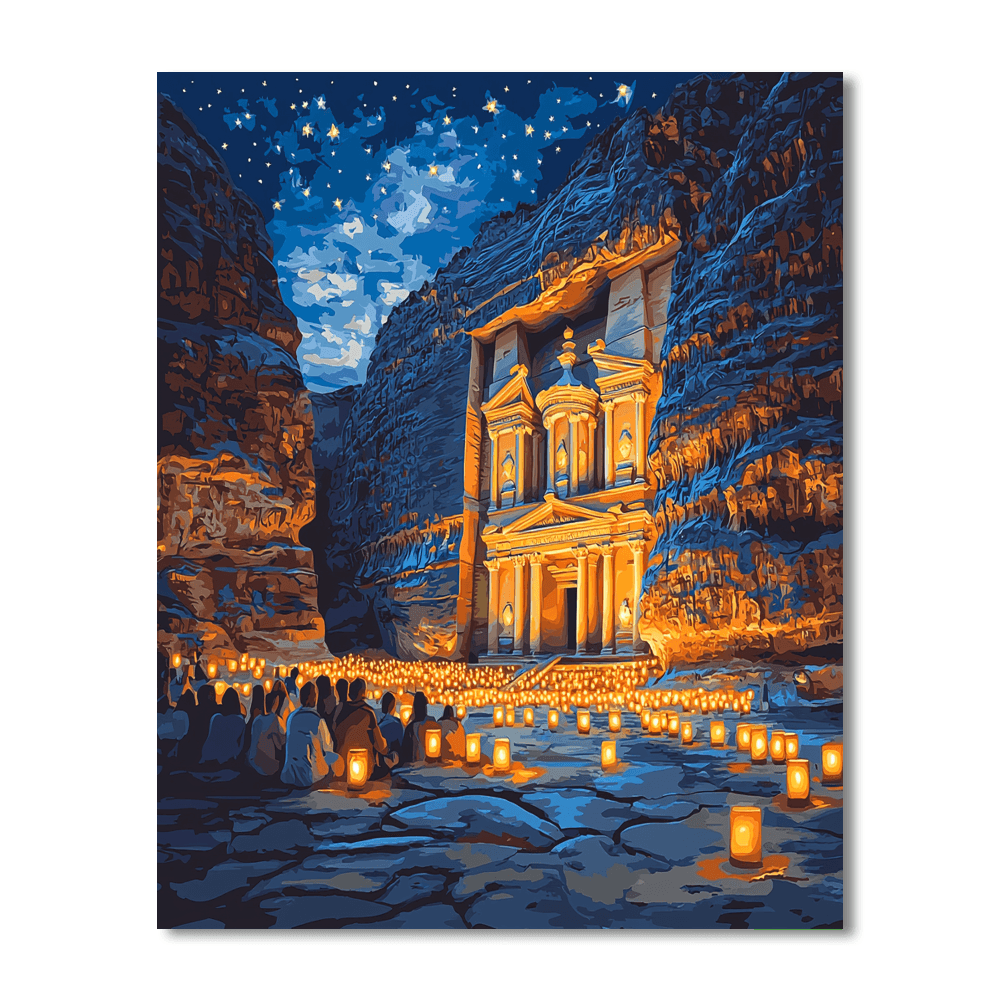 Petra By Night - Petra Paint By Numbers Kits