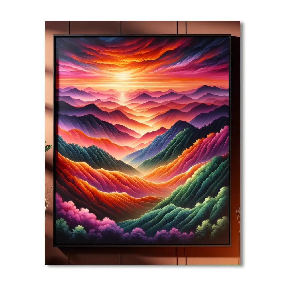 Dramatic Sunset Over The Hills Paint By Color