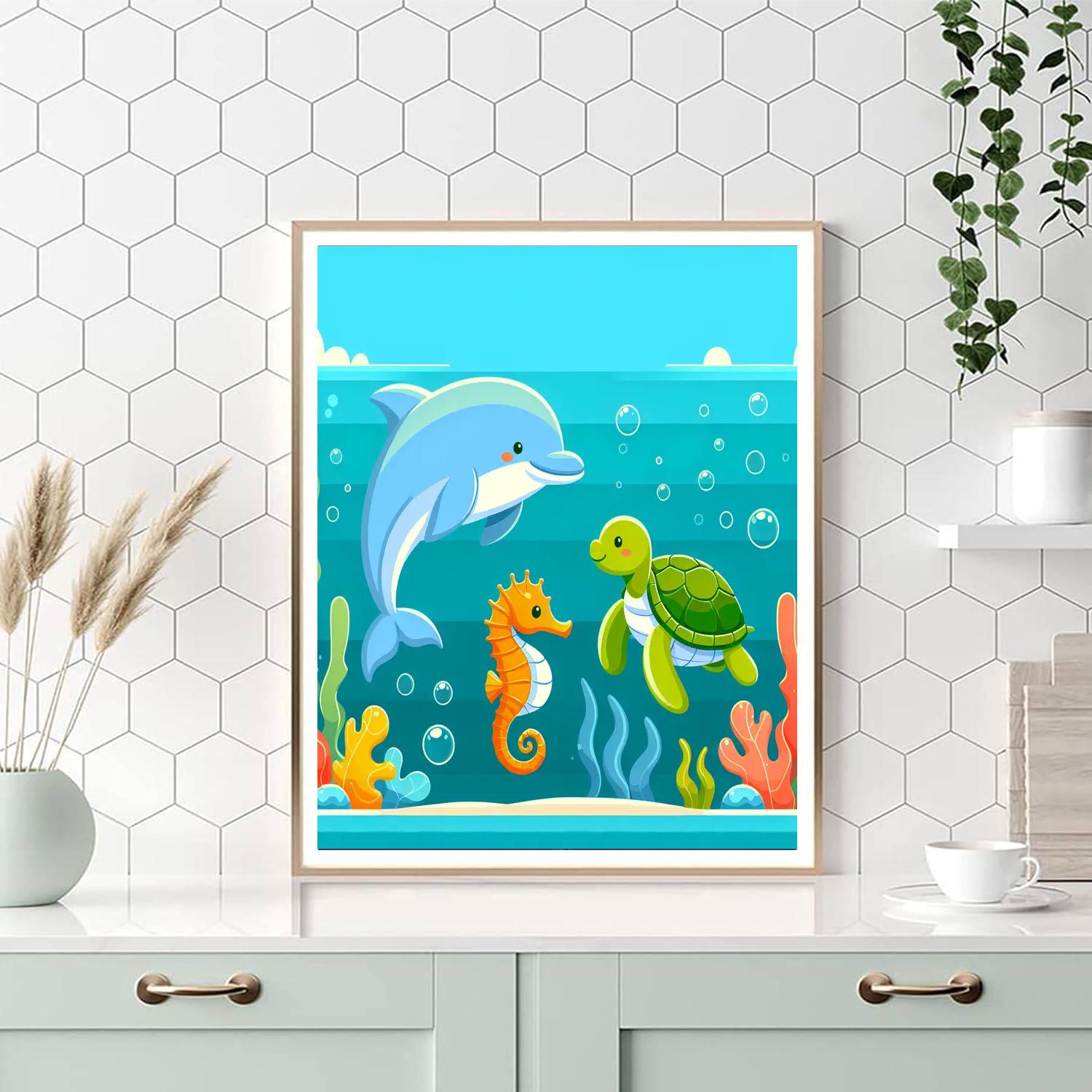 Marine Life Exploration Number Painting