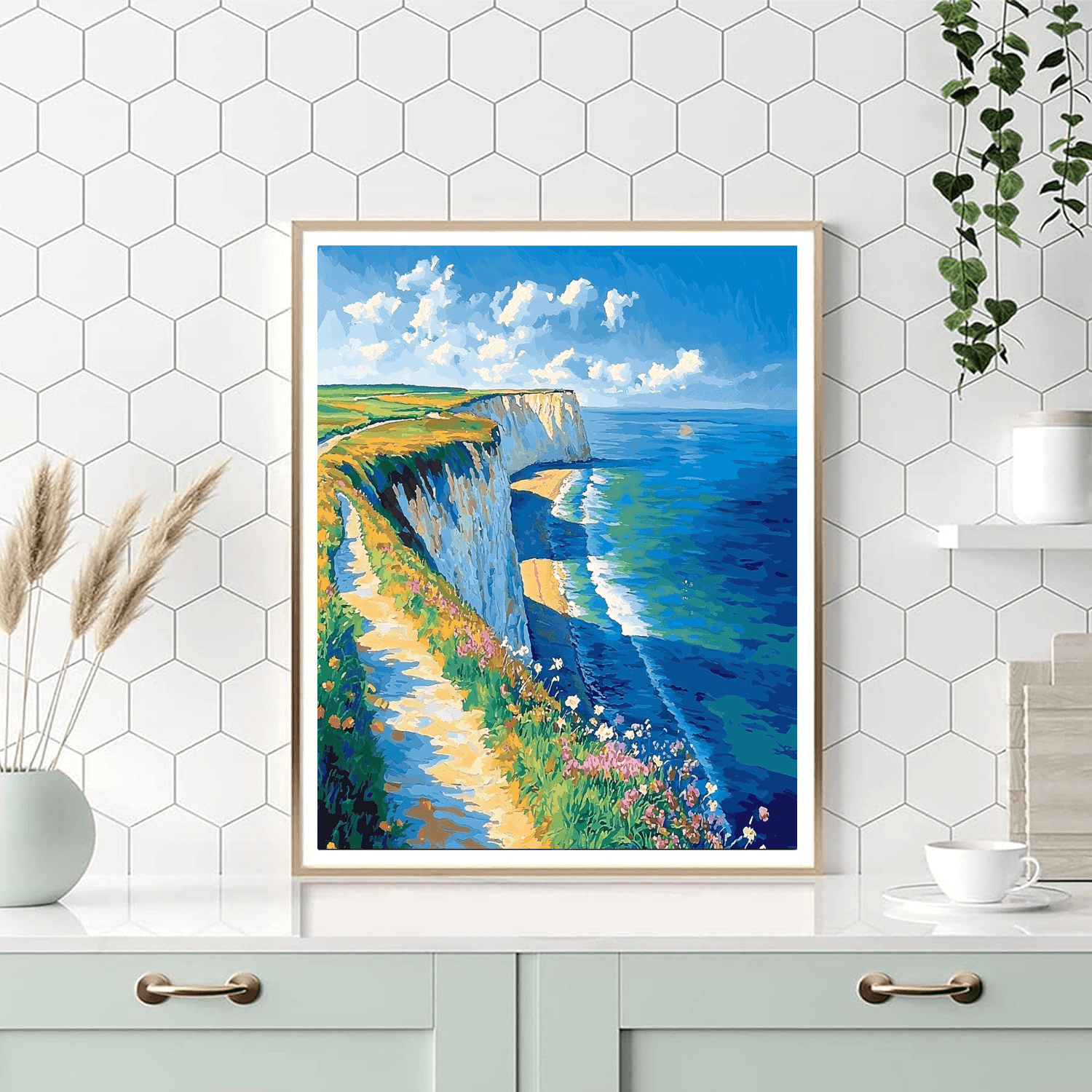 David Hockney Inspired Hockney's Coastal View  Painting By Numbers Kit