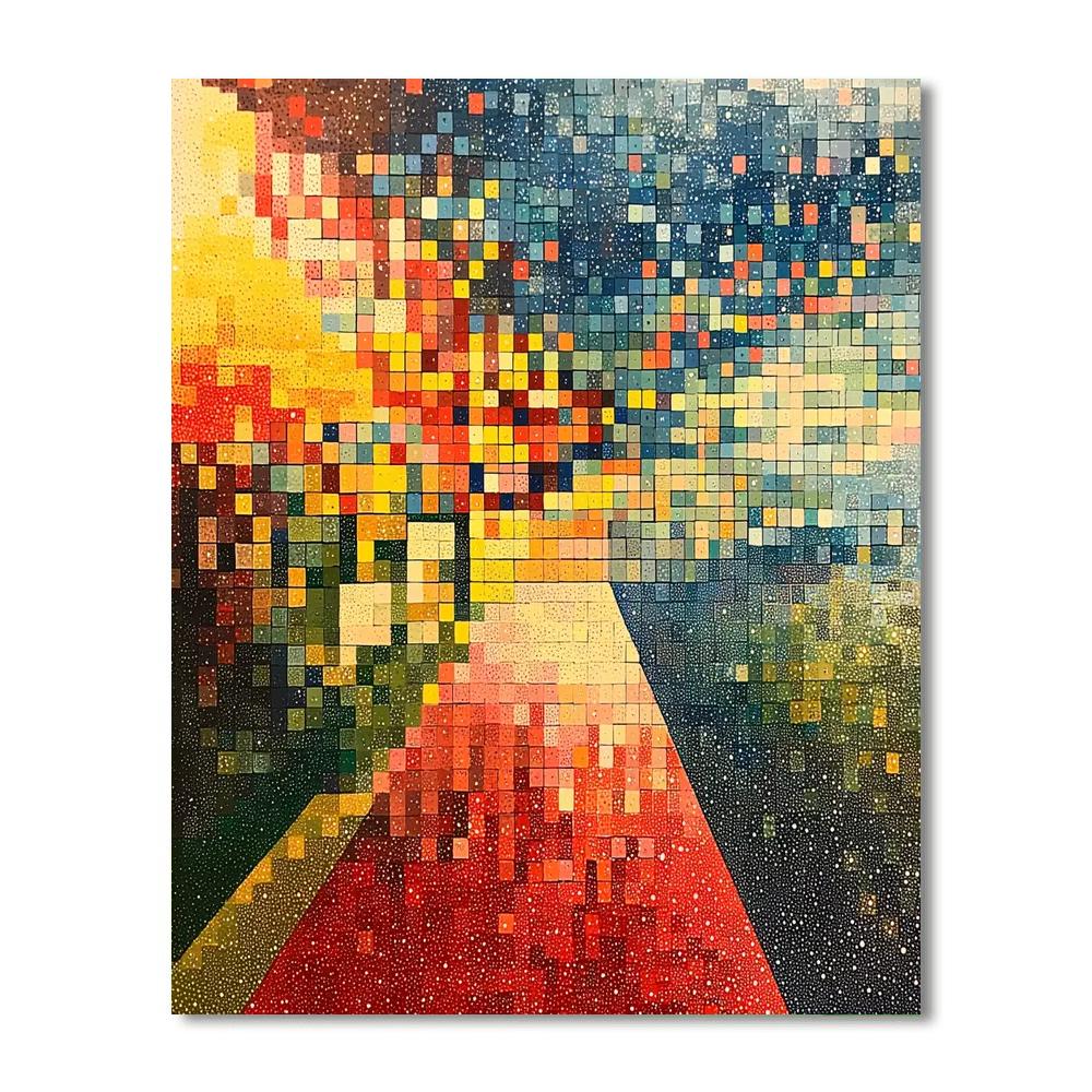 Georges Seurat Inspired Geometric Harmony Of Colors  Painting Number Kit