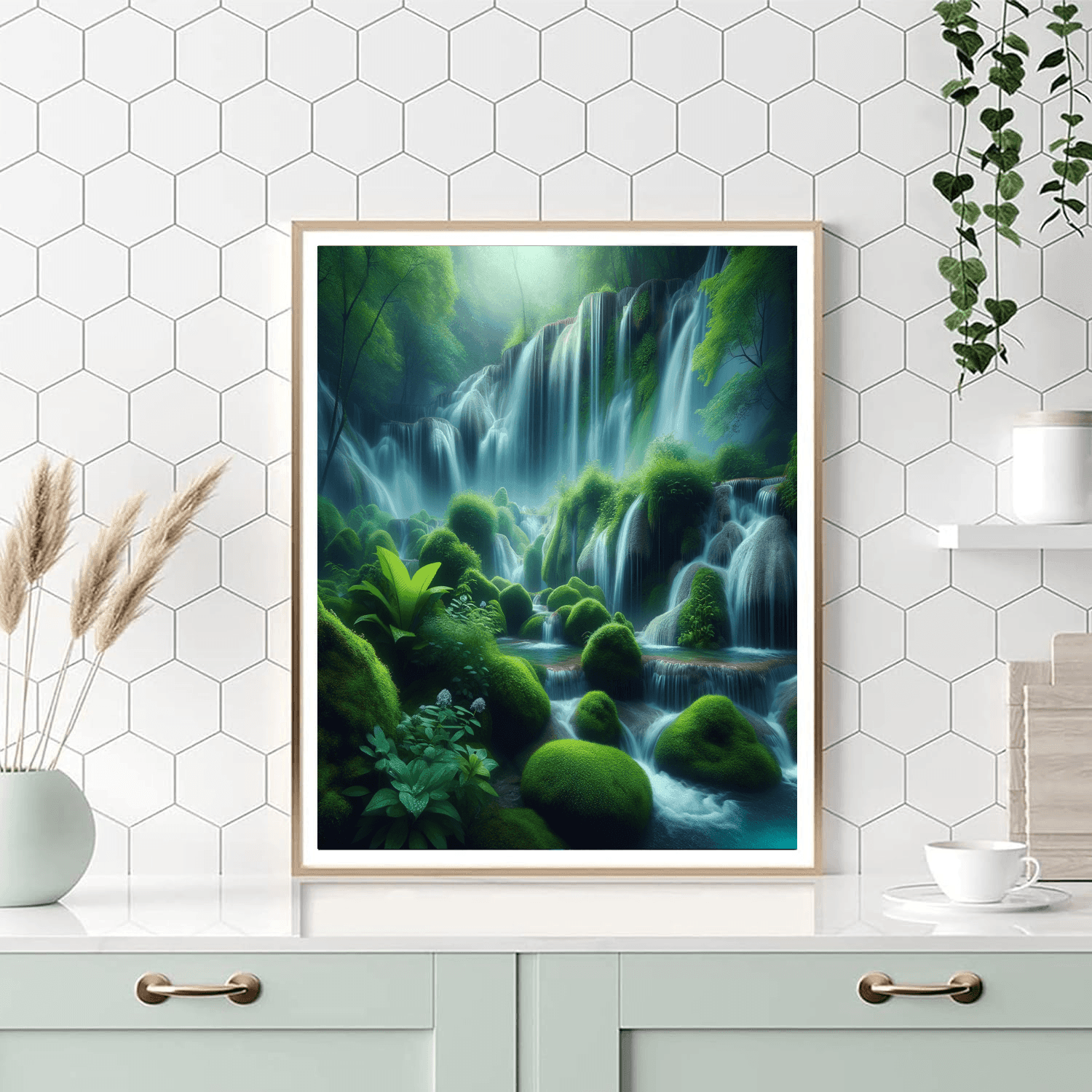 Tranquil Zen Waterfall Paint By Number
