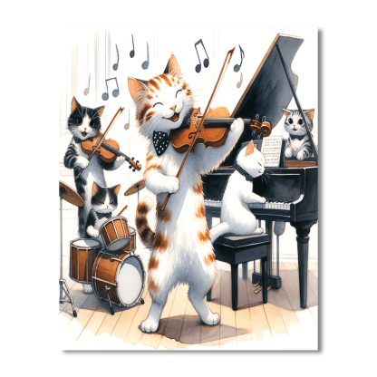 Musical Cats Paint By Numbers
