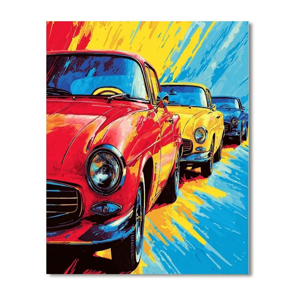 Andy Warhol Inspired Retro Carscape  DIY Paint By Numbers