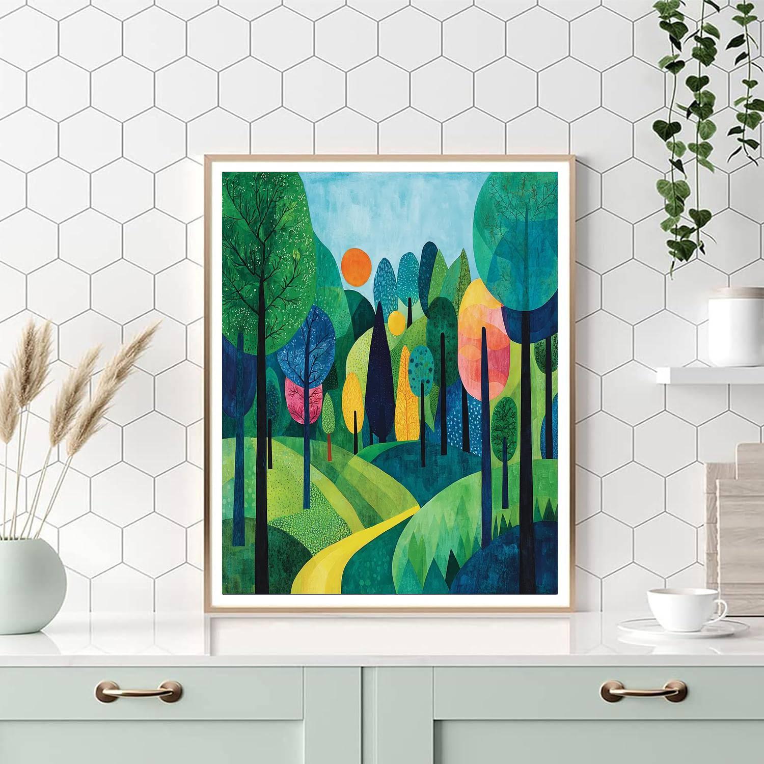 Paul Klee Inspired Abstract Forest Dreams  Paint By Numbers