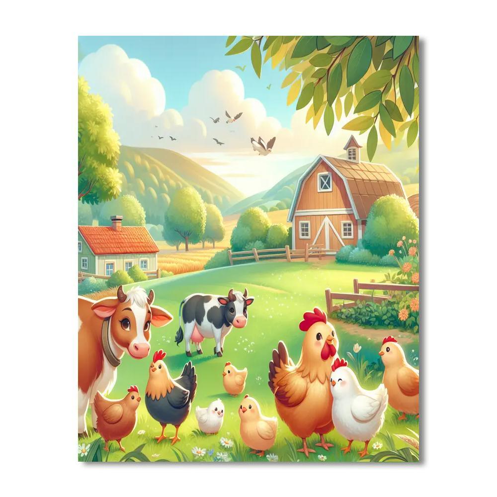 Charming Farmhouse Friends Number Painting