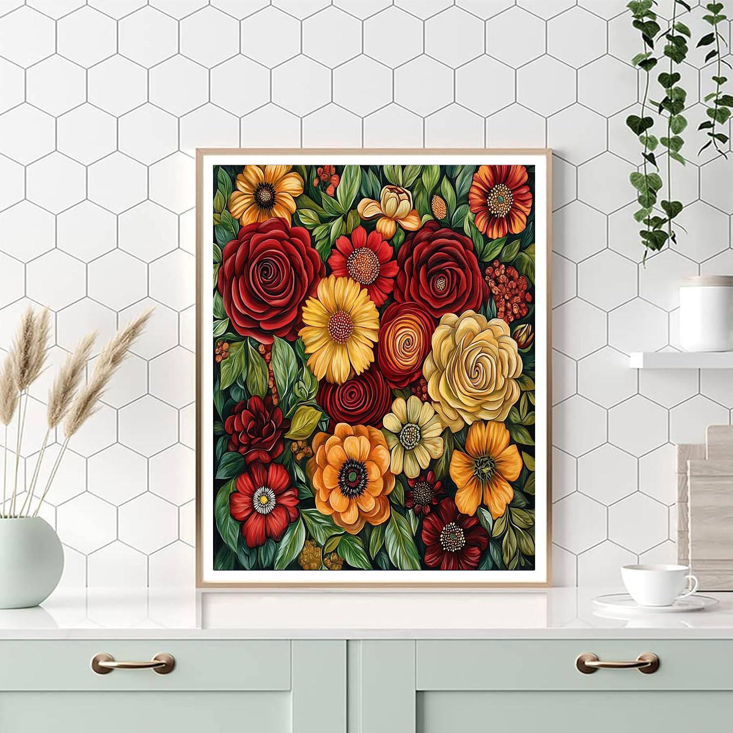 Frida Kahlo Inspired Heartfelt Blossoms  Painting Number Kit