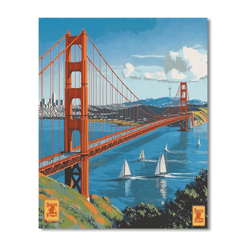 Golden Gate Bridge Numbered Painting Kits