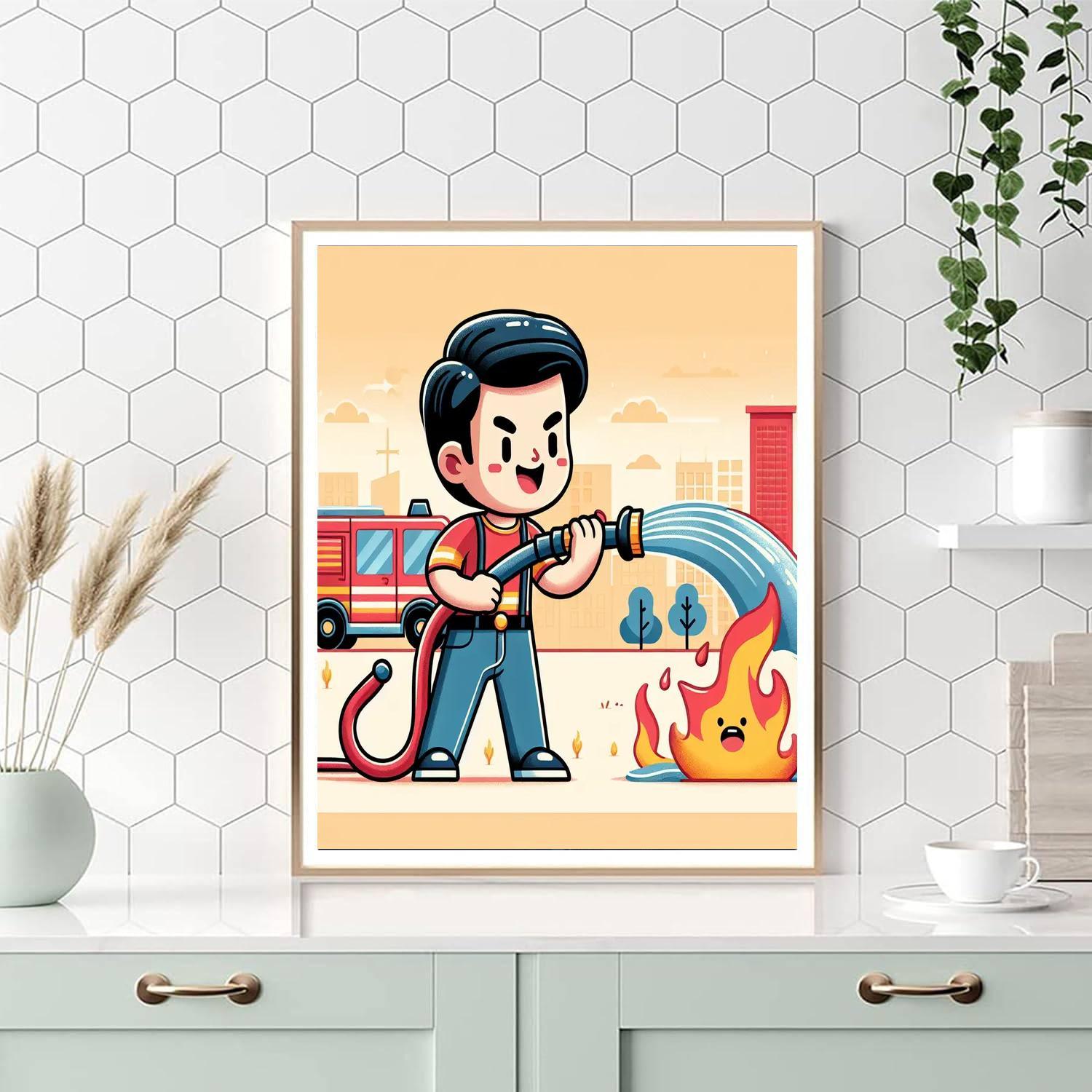 Brave Firefighter's Day Paint By Numbers Kits