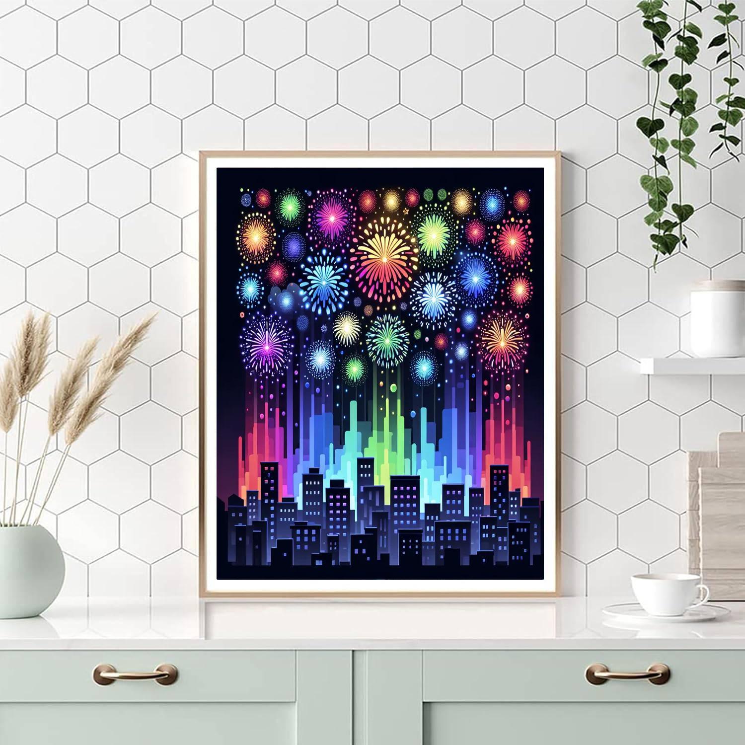 Brilliant Fireworks Show Paint By Numbers