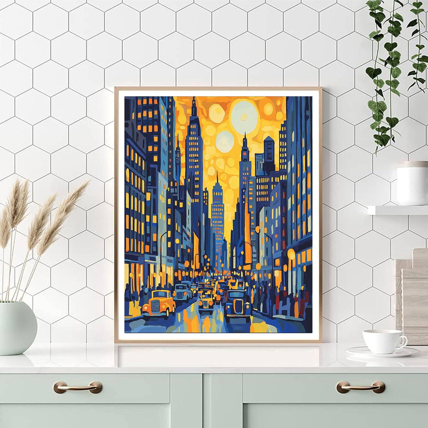 Edward Hopper Inspired Jazz Age Cityscape  Paint By Numbers