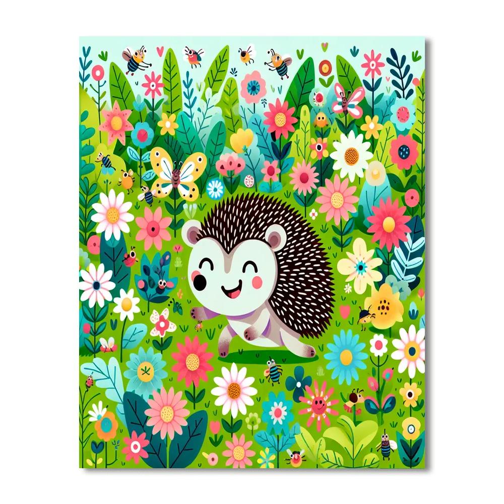 Curious Hedgehog Adventure Paint By Numbers Art