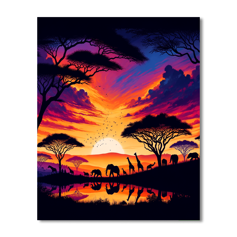 Majestic Safari Sunset DIY Paint By Numbers