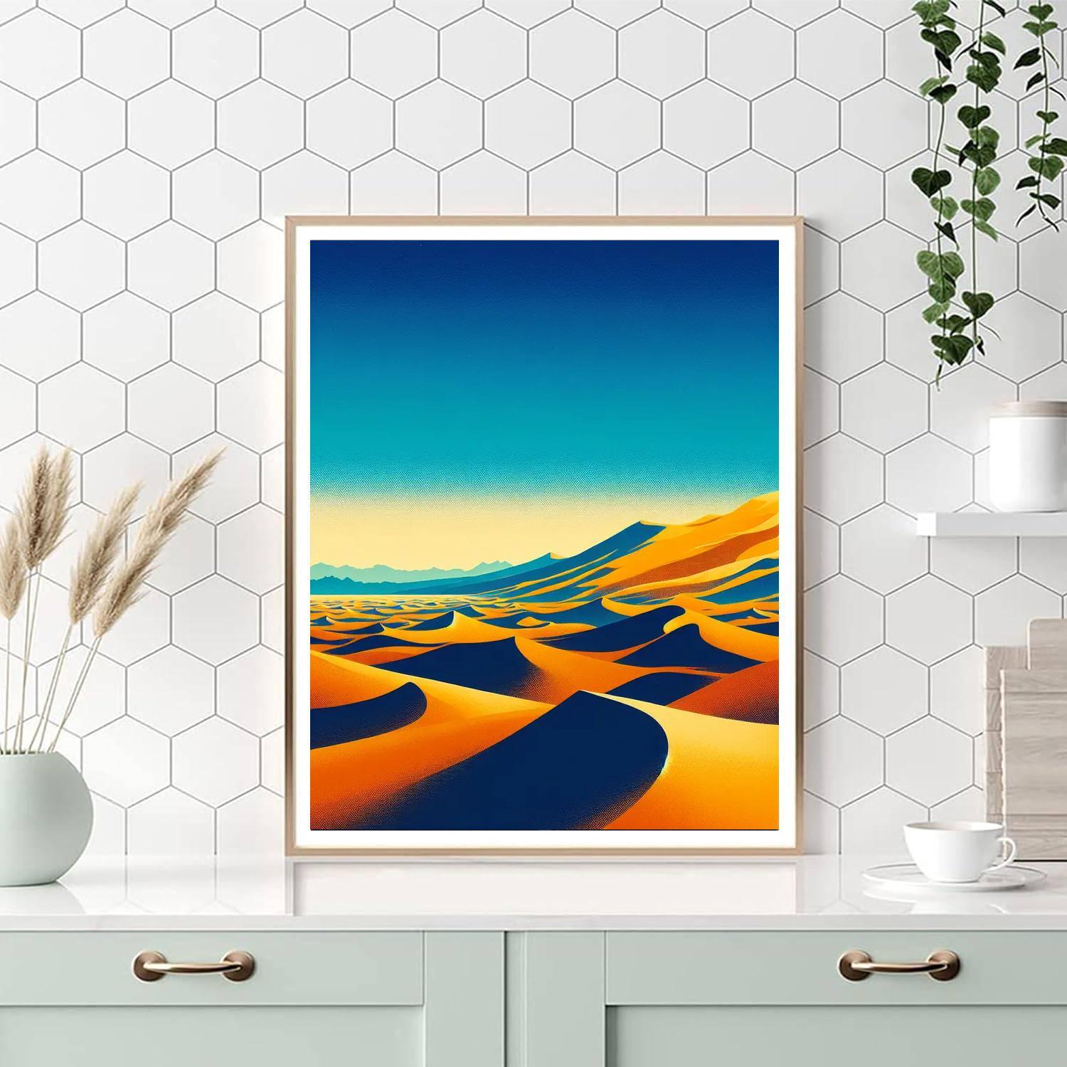 Amber Desert Landscape Paint By Numbers Art