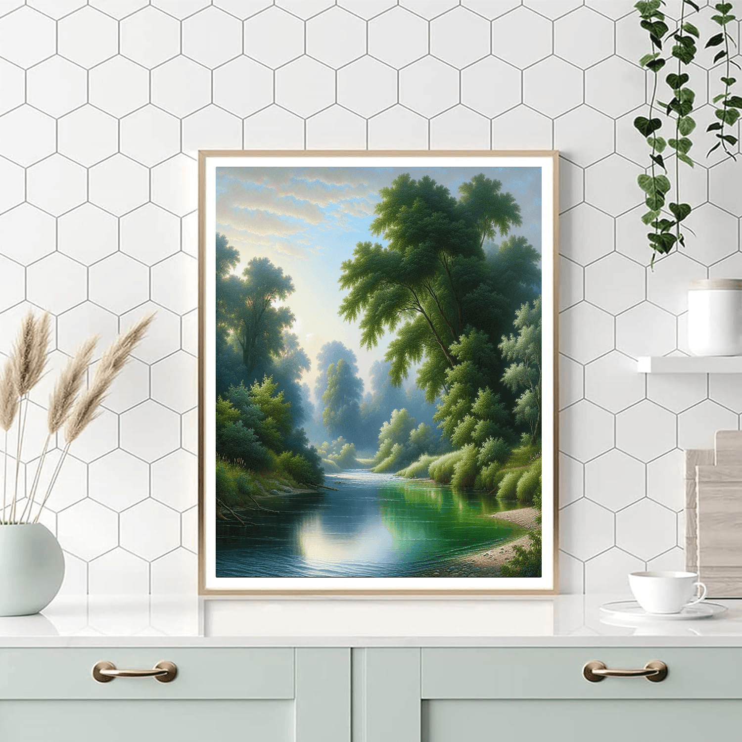 Peaceful Riverbank View DIY Paint By Numbers