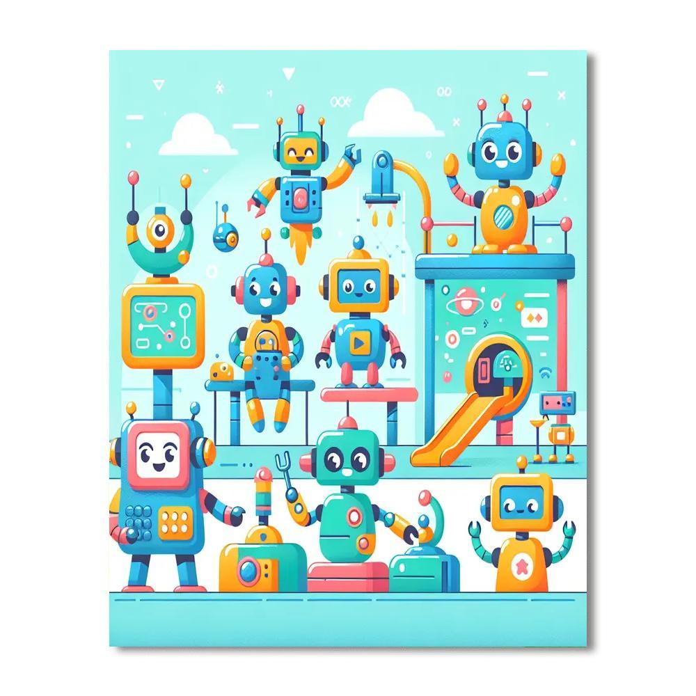 Robot Funland Paint By Numbers