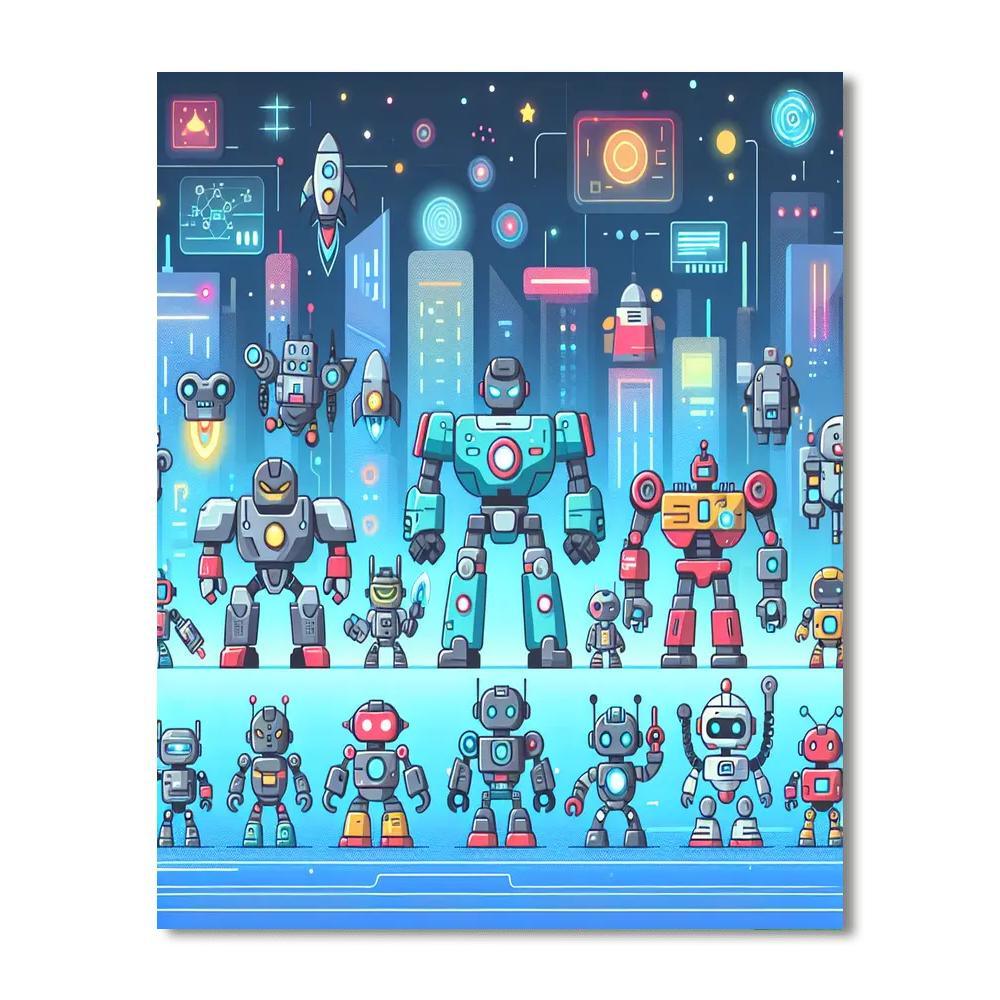 Robot Warriors DIY Paint By Numbers