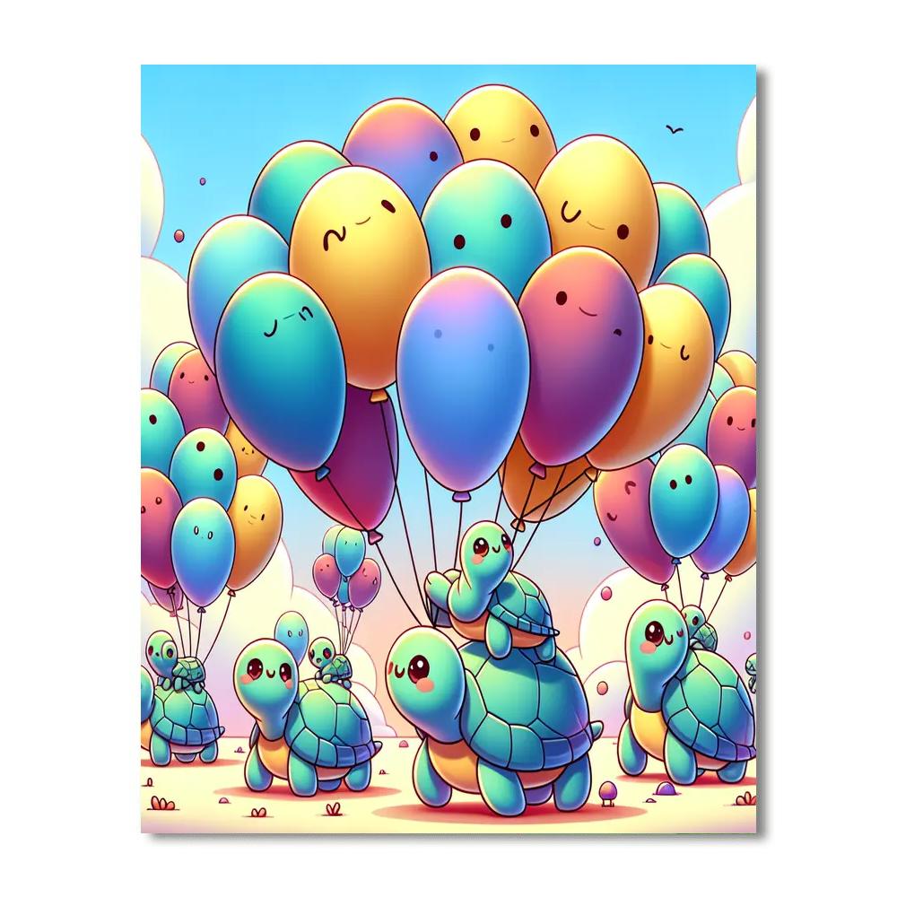Flying Turtles Painting Number Kit