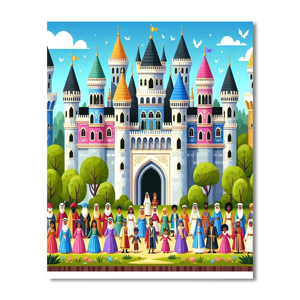 Fairytale Royal Castle Painting Number Kit
