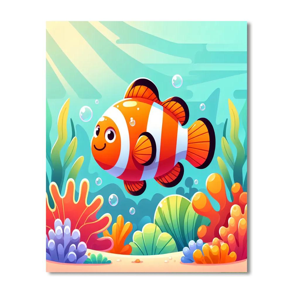 Cheerful Clownfish Adventure Painting Number Kit