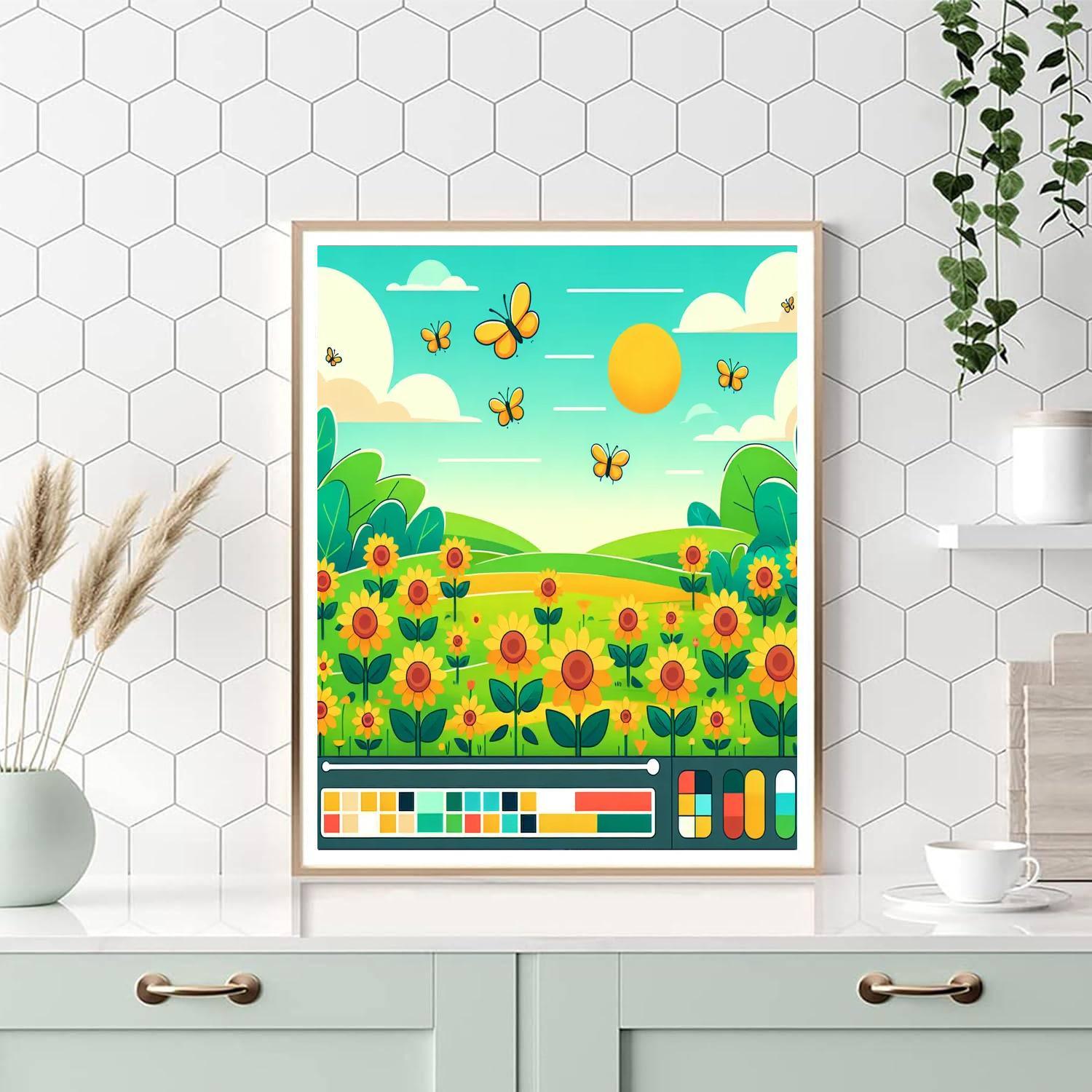 Sunflower Field Follies Paint By Numbers
