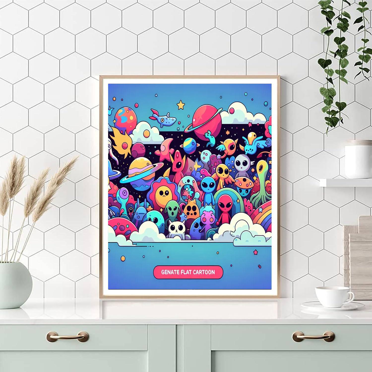 Galactic Voyage With Cosmic Creatures Painting By Numbers Kit