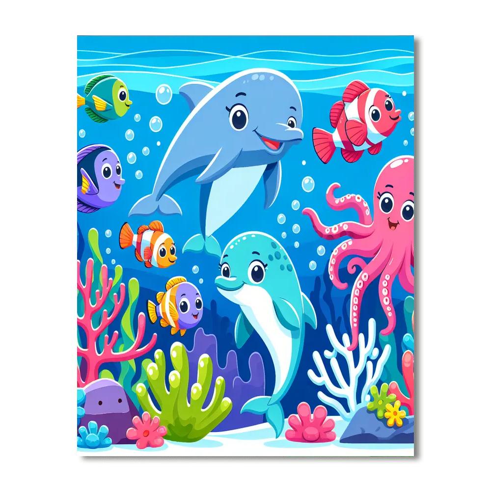 Adventure With Ocean Creatures Numbered Painting Kits