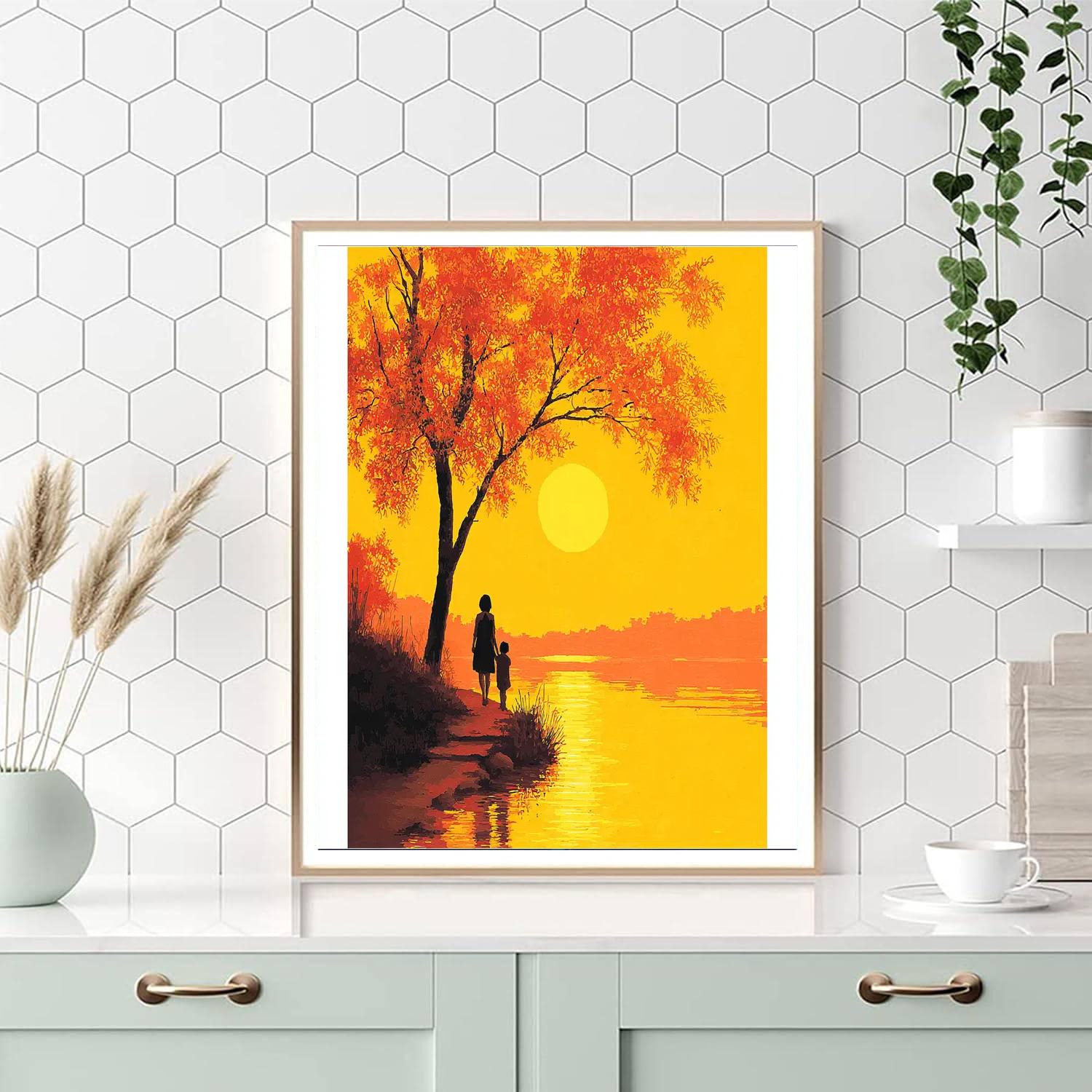 Golden Sunsets Number Painting