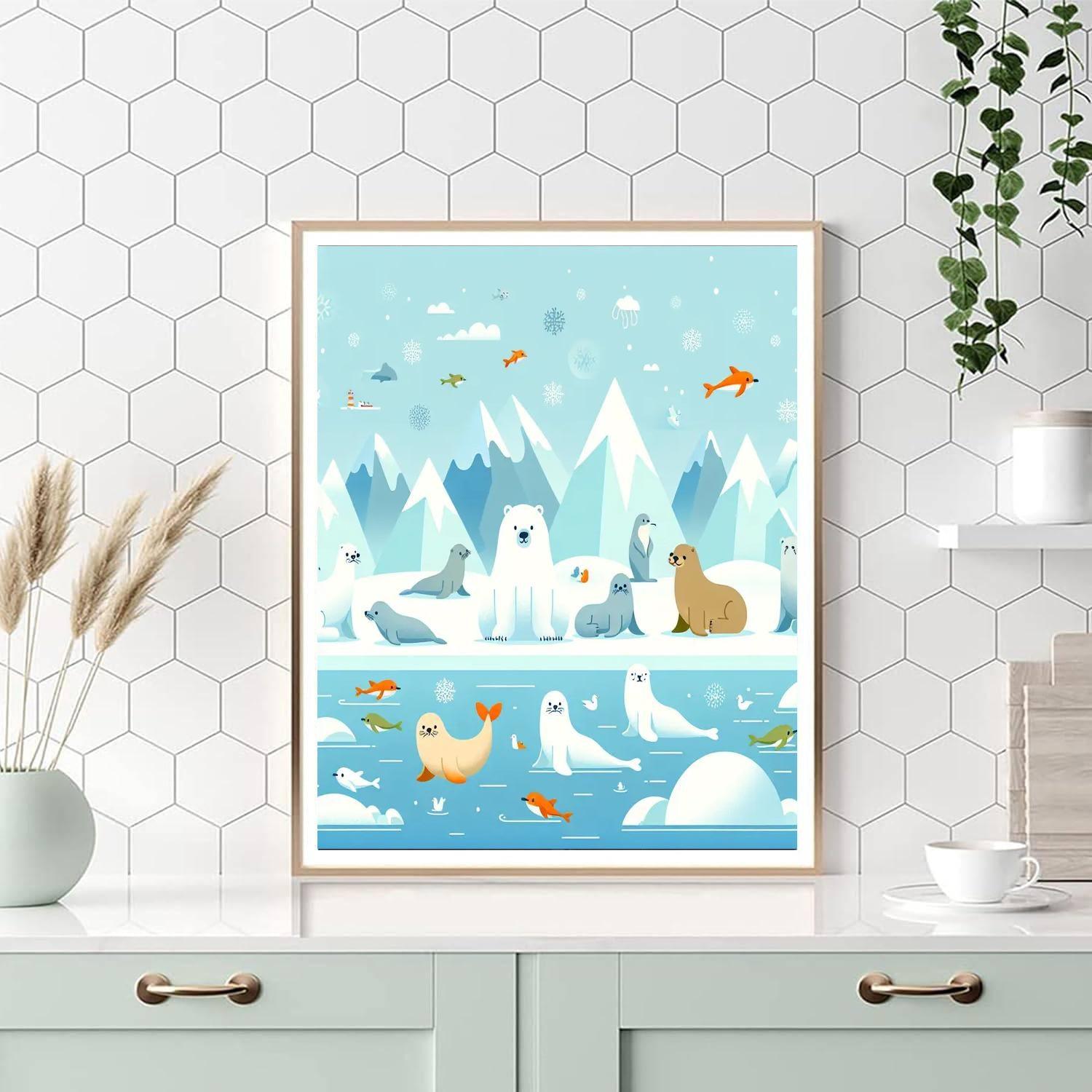 Cheerful Arctic Animals Painting Number Kit