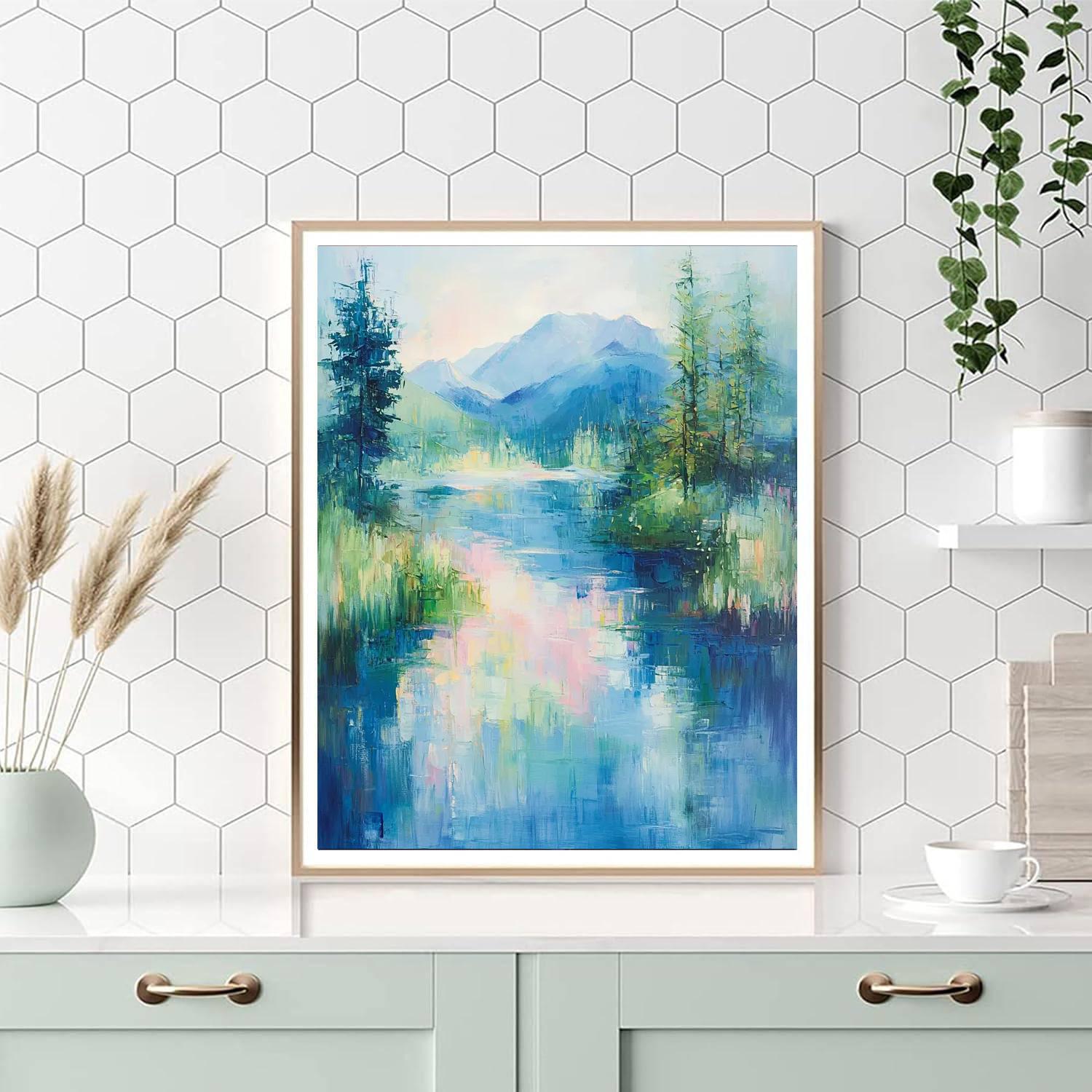 Paul Cézanne Inspired Tranquil Reflection  Paint By Numbers Kits